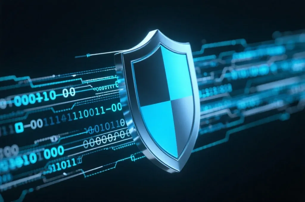 数据安全与隐私保护，抽象科技元素，信息流动